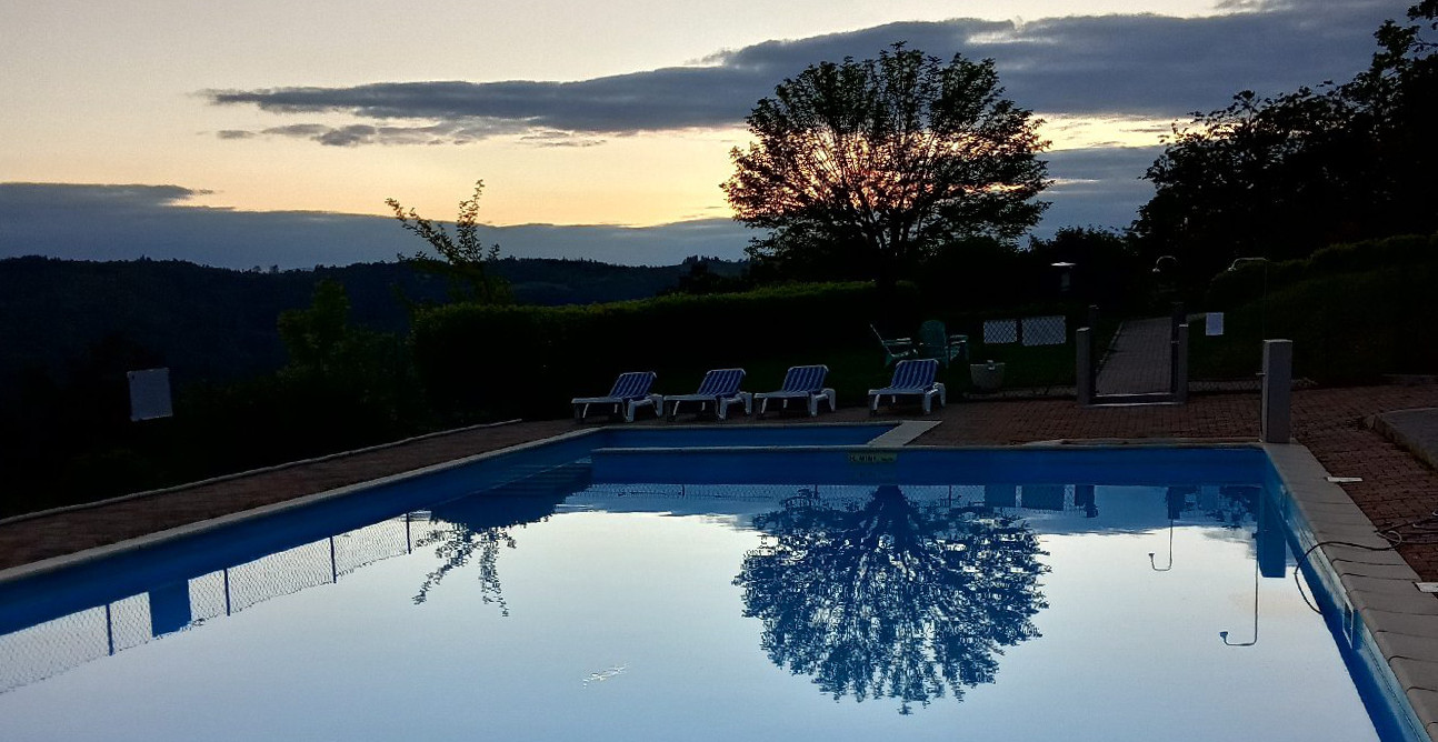 The Dorier swimming pool in the evening